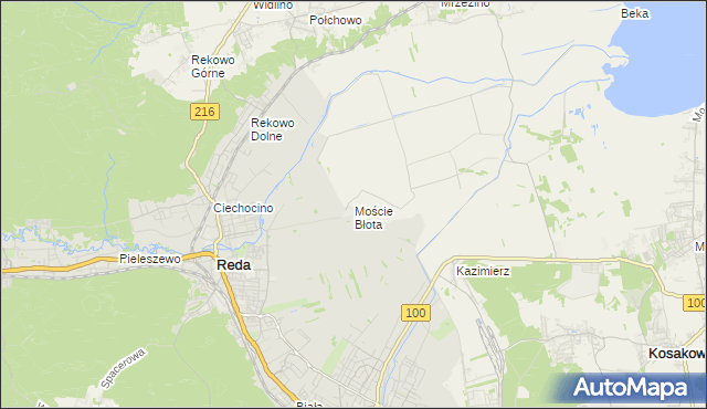 mapa Moście Błota, Moście Błota na mapie Targeo