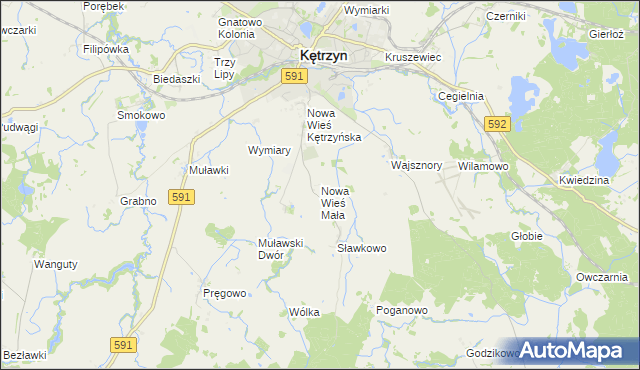 mapa Nowa Wieś Mała gmina Kętrzyn, Nowa Wieś Mała gmina Kętrzyn na mapie Targeo