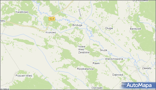 mapa Nowa Wieś Zarębska, Nowa Wieś Zarębska na mapie Targeo