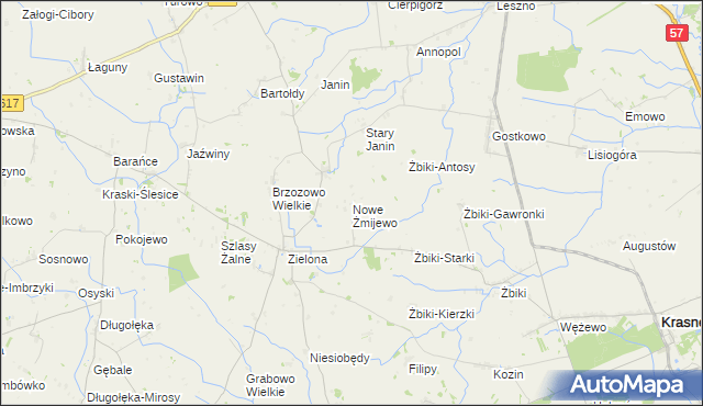 mapa Nowe Żmijewo, Nowe Żmijewo na mapie Targeo