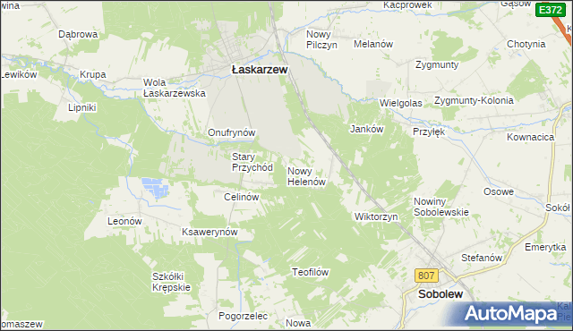 mapa Nowy Helenów, Nowy Helenów na mapie Targeo