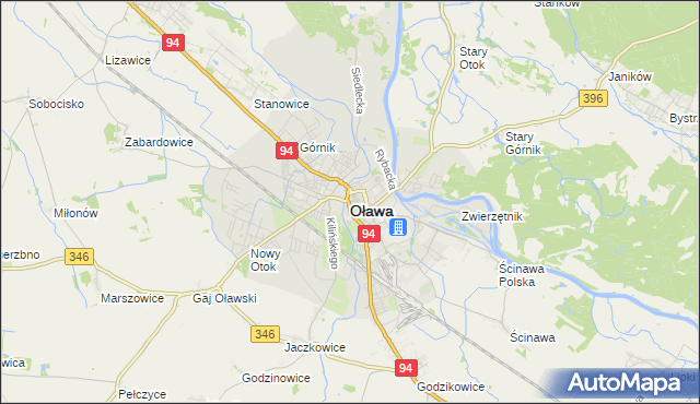 mapa Oława, Oława na mapie Targeo