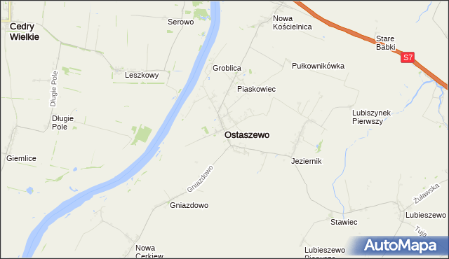mapa Ostaszewo powiat nowodworski, Ostaszewo powiat nowodworski na mapie Targeo