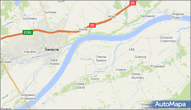 mapa Ostrów Świecki, Ostrów Świecki na mapie Targeo