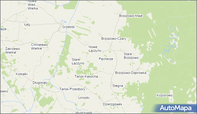 mapa Pęcherze, Pęcherze na mapie Targeo