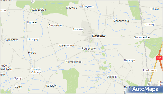 mapa Pogrzybów, Pogrzybów na mapie Targeo