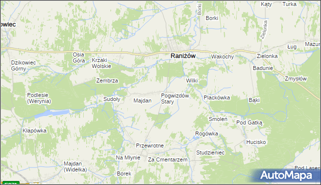 mapa Pogwizdów Stary, Pogwizdów Stary na mapie Targeo