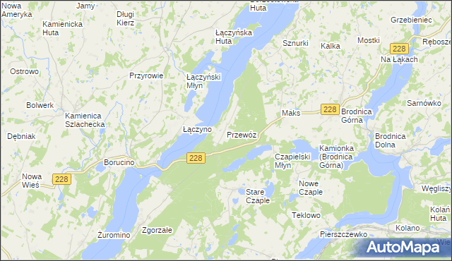 mapa Przewóz gmina Chmielno, Przewóz gmina Chmielno na mapie Targeo