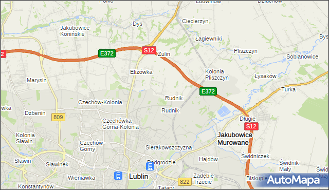 mapa Rudnik gmina Wólka, Rudnik gmina Wólka na mapie Targeo