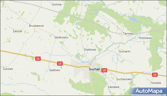 mapa Słodkowo, Słodkowo na mapie Targeo