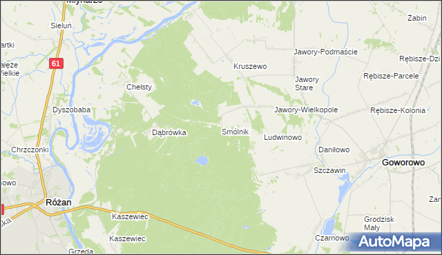 mapa Smólnik gmina Goworowo, Smólnik gmina Goworowo na mapie Targeo