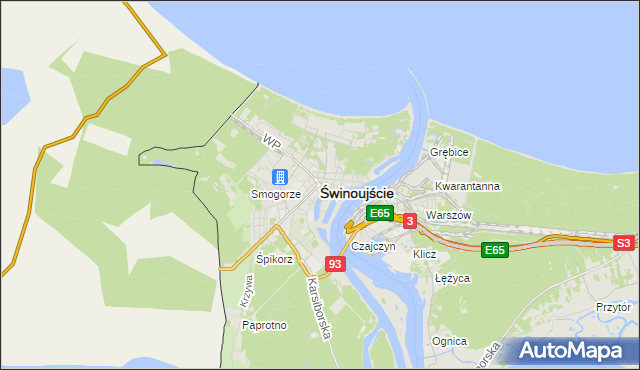 mapa Świnoujście, Świnoujście na mapie Targeo