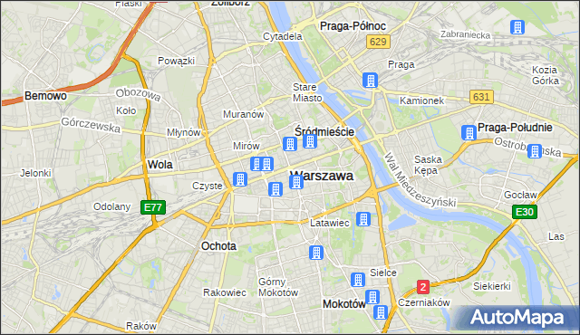 mapa Warszawy, Warszawa na mapie Targeo