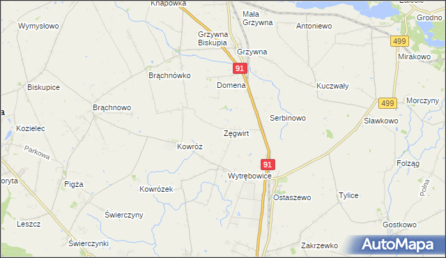 mapa Zęgwirt, Zęgwirt na mapie Targeo