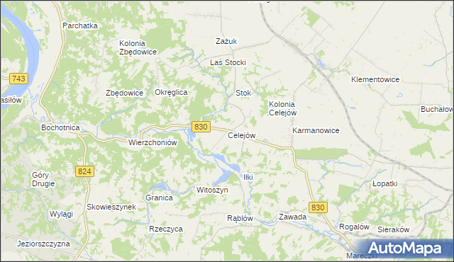 mapa Celejów gmina Wąwolnica, Celejów gmina Wąwolnica na mapie Targeo