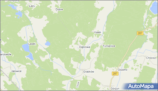 mapa Dąbrowa gmina Lubsko, Dąbrowa gmina Lubsko na mapie Targeo