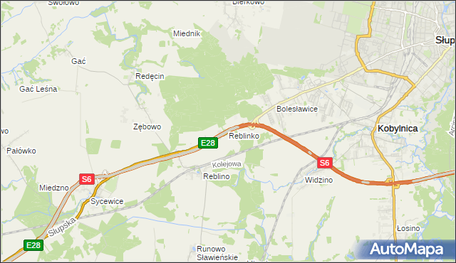 mapa Reblinko, Reblinko na mapie Targeo