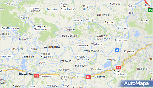 mapa Wołowice, Wołowice na mapie Targeo