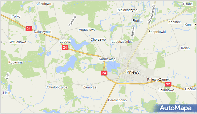 mapa Karolewice, Karolewice na mapie Targeo