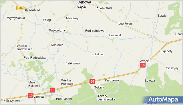 mapa Łobdowo, Łobdowo na mapie Targeo