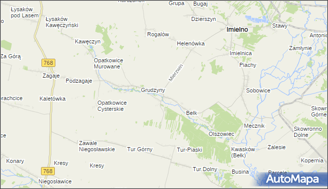 mapa Mierzwin gmina Imielno, Mierzwin gmina Imielno na mapie Targeo