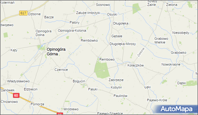 mapa Rembowo gmina Opinogóra Górna, Rembowo gmina Opinogóra Górna na mapie Targeo