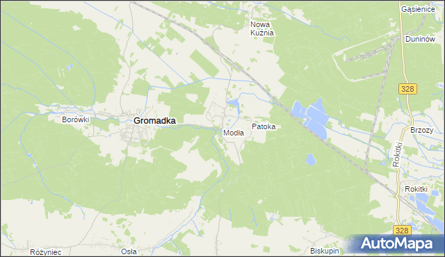 mapa Modła gmina Gromadka, Modła gmina Gromadka na mapie Targeo