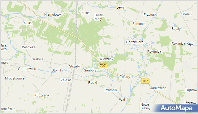 mapa Wierzchy gmina Nowe Miasto nad Pilicą, Wierzchy gmina Nowe Miasto nad Pilicą na mapie Targeo