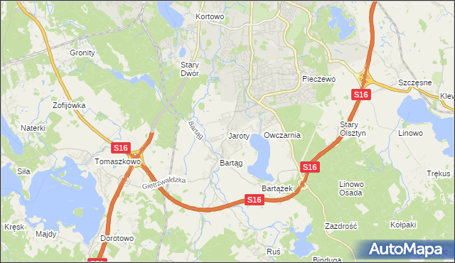 mapa Jaroty, Jaroty na mapie Targeo