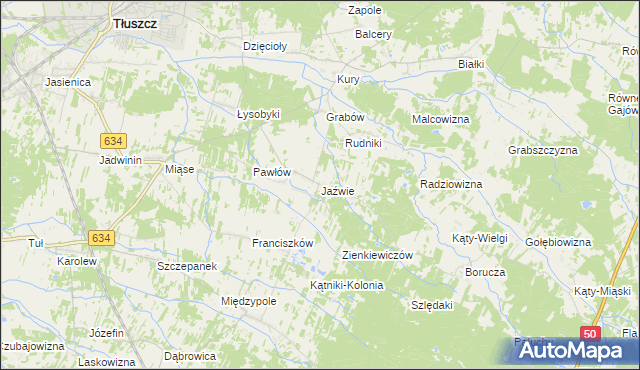 mapa Jaźwie, Jaźwie na mapie Targeo