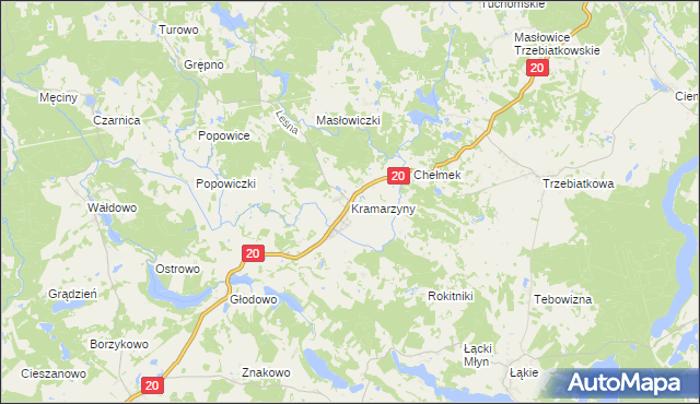 mapa Kramarzyny, Kramarzyny na mapie Targeo