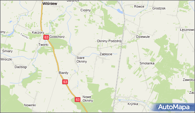 mapa Radomyśl gmina Wiśniew, Radomyśl gmina Wiśniew na mapie Targeo
