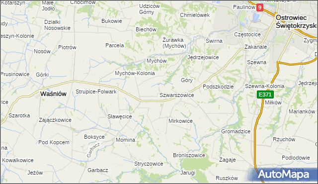 mapa Szwarszowice, Szwarszowice na mapie Targeo