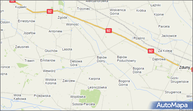 mapa Bąków Dolny, Bąków Dolny na mapie Targeo