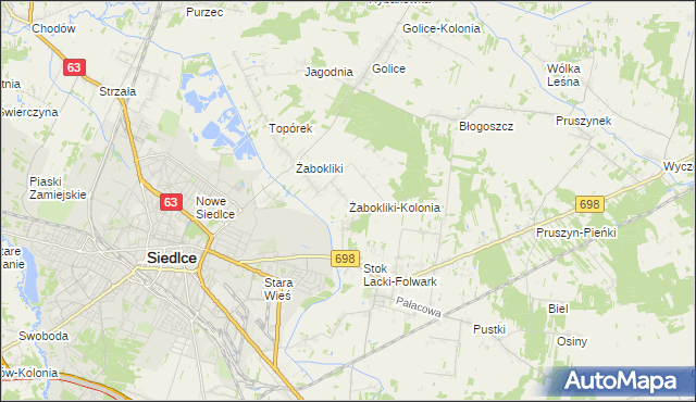 mapa Żabokliki-Kolonia, Żabokliki-Kolonia na mapie Targeo