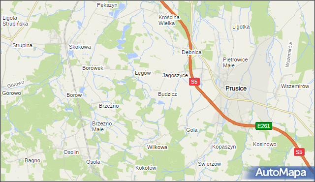 mapa Budzicz, Budzicz na mapie Targeo