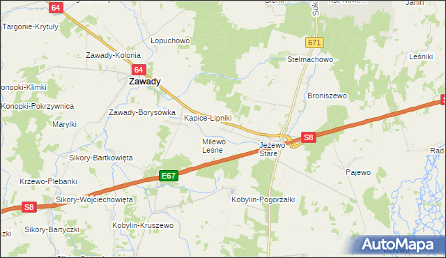 mapa Jeżewo Nowe, Jeżewo Nowe na mapie Targeo