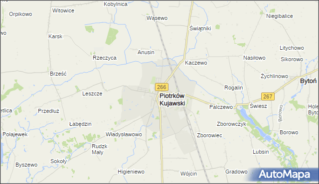 mapa Piotrków Kujawski, Piotrków Kujawski na mapie Targeo