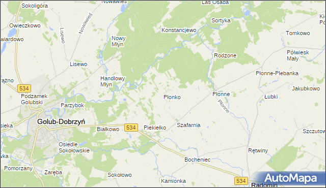 mapa Płonko, Płonko na mapie Targeo