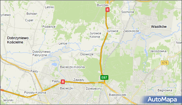 mapa Sielachowskie, Sielachowskie na mapie Targeo