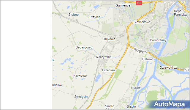 mapa Warzymice, Warzymice na mapie Targeo