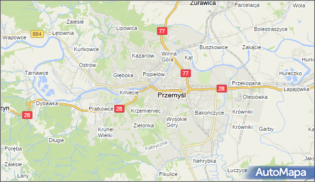 mapa Przemyśla, Przemyśl na mapie Targeo