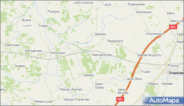 mapa Aleksandrowo gmina Troszyn, Aleksandrowo gmina Troszyn na mapie Targeo