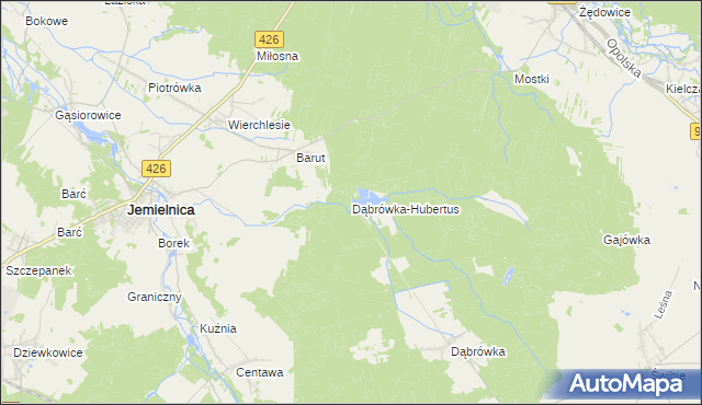 mapa Dąbrówka-Hubertus, Dąbrówka-Hubertus na mapie Targeo