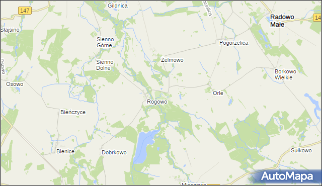 mapa Dargomyśl gmina Radowo Małe, Dargomyśl gmina Radowo Małe na mapie Targeo