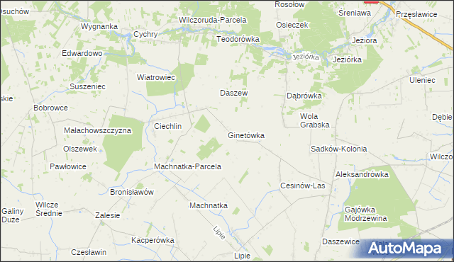 mapa Ginetówka, Ginetówka na mapie Targeo