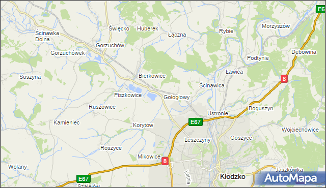 mapa Gołogłowy, Gołogłowy na mapie Targeo