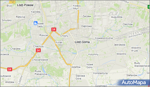 mapa Górna gmina Łódź, Górna gmina Łódź na mapie Targeo