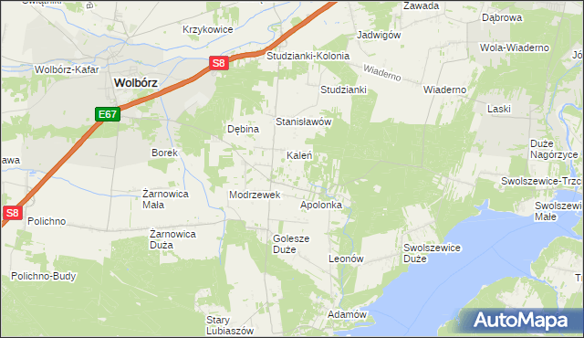 mapa Janów gmina Wolbórz, Janów gmina Wolbórz na mapie Targeo