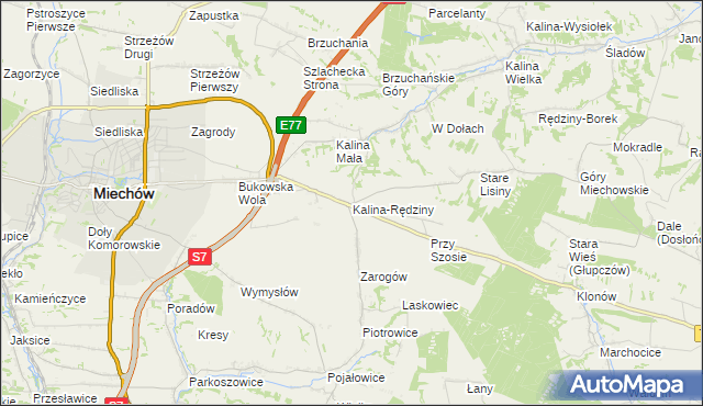 mapa Kalina-Rędziny, Kalina-Rędziny na mapie Targeo